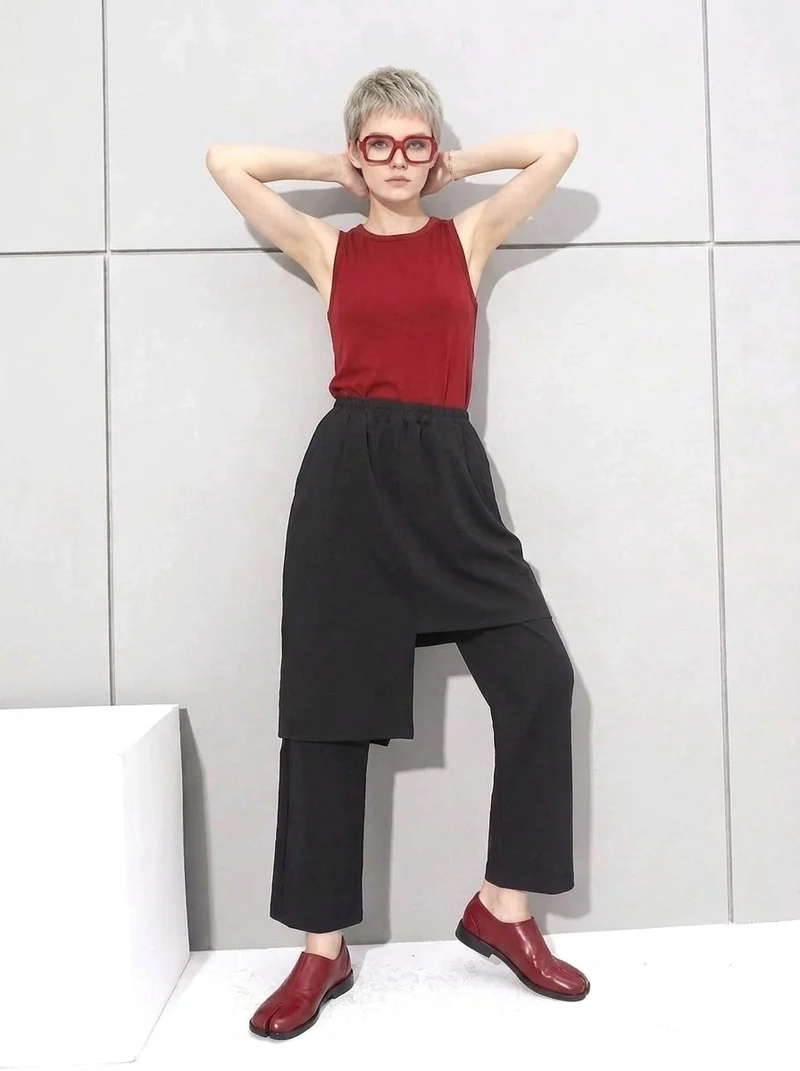 Re-launch Jazz up Irregular Design Capri Pants