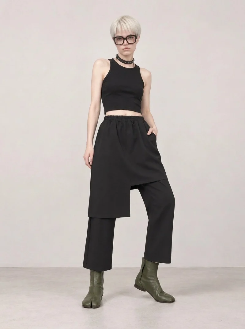 Re-launch Jazz up Irregular Design Capri Pants