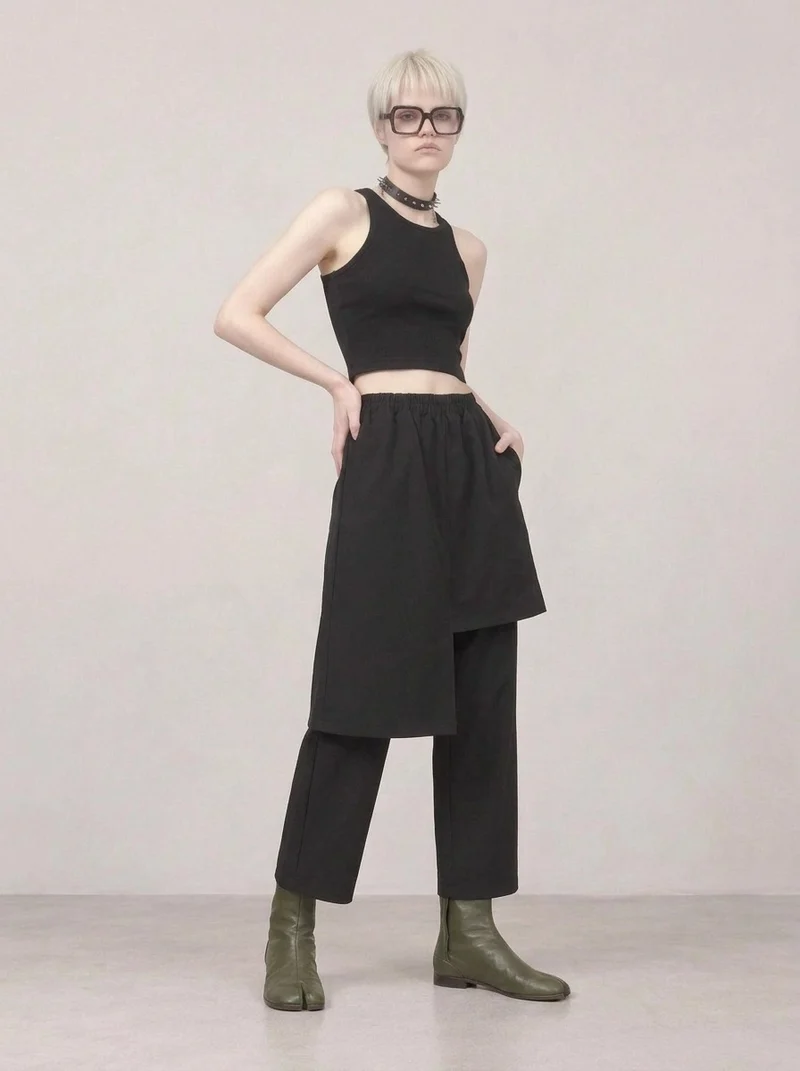Re-launch Jazz up Irregular Design Capri Pants