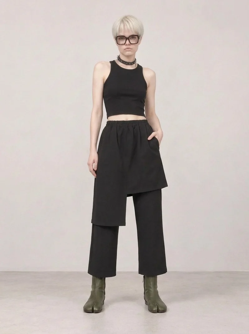 Re-launch Jazz up Irregular Design Capri Pants