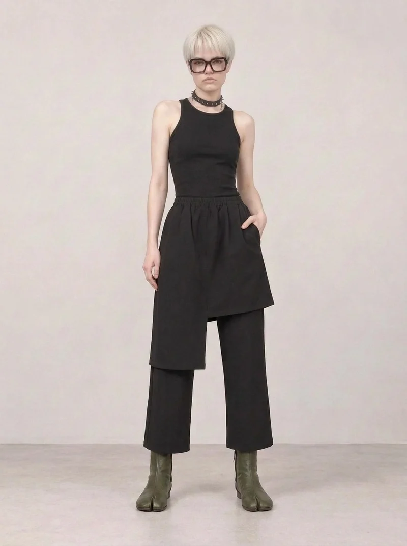Re-launch Jazz up Irregular Design Capri Pants
