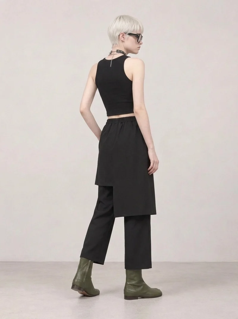 Re-launch Jazz up Irregular Design Capri Pants