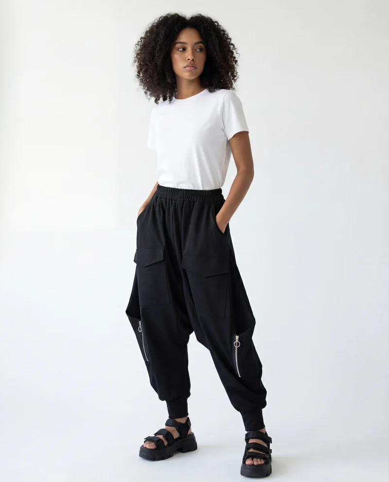 Street Punk Irregular Design Harem Trousers