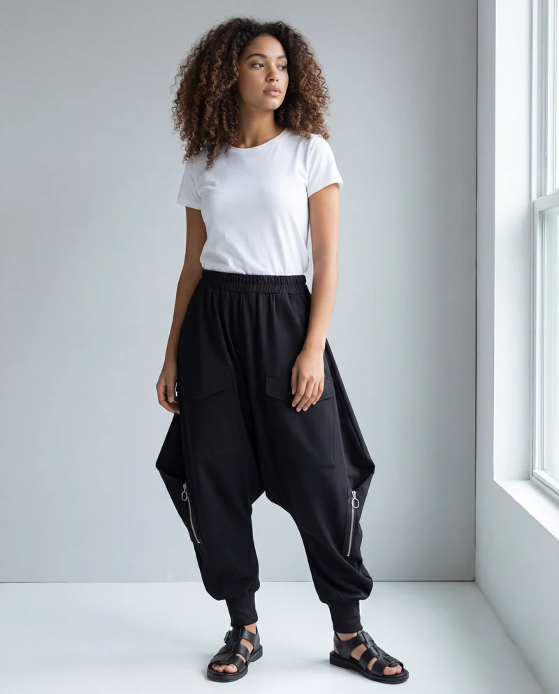 Street Punk Irregular Design Harem Trousers