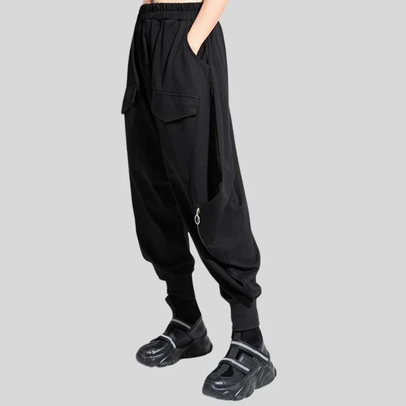 Street Punk Irregular Design Harem Trousers