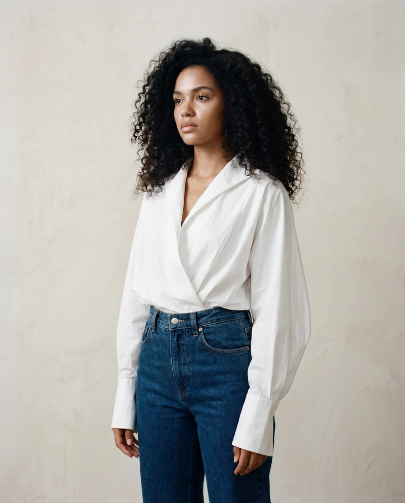Jazz Up Cropped White Shirt-Blouse