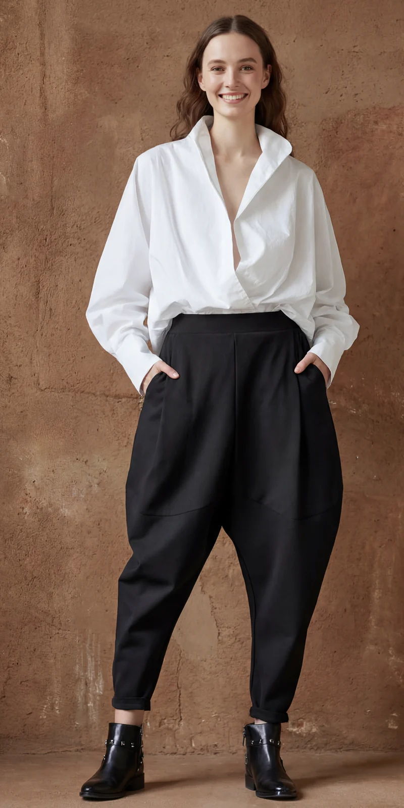 Jazz Up Cropped White Shirt-Blouse