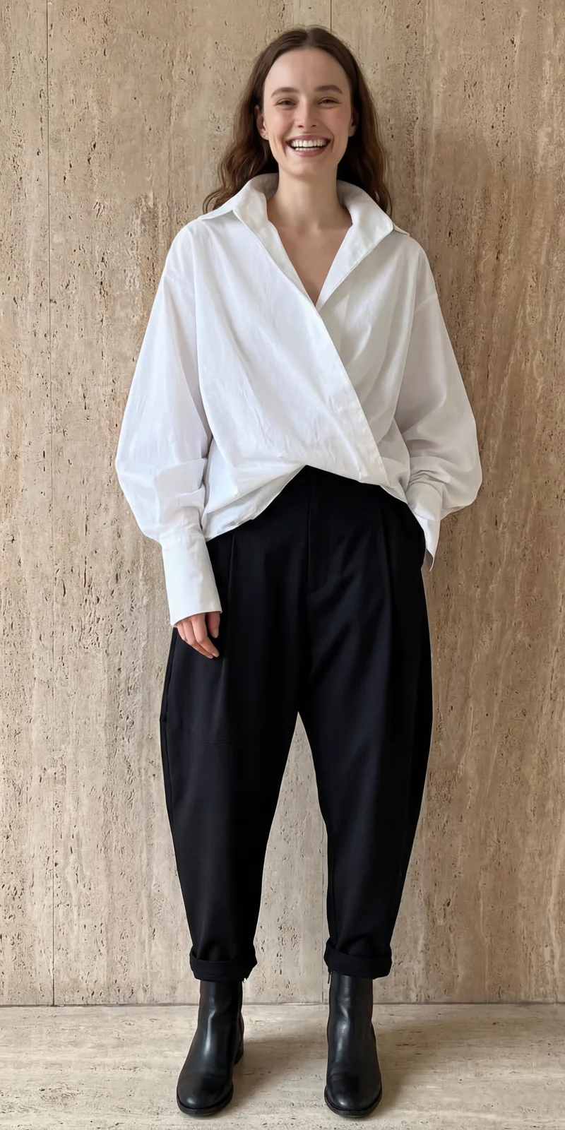 Jazz Up Cropped White Shirt-Blouse