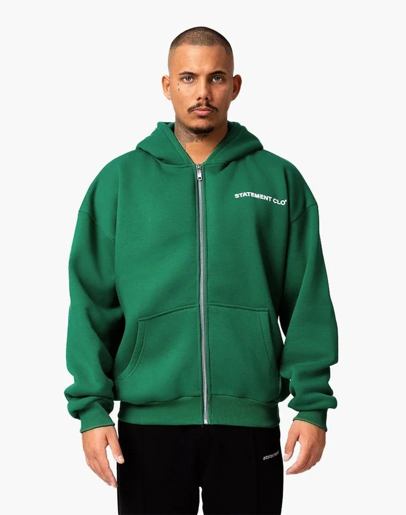 INITIAL ZIP-HOODIE (WOOD GREEN)
