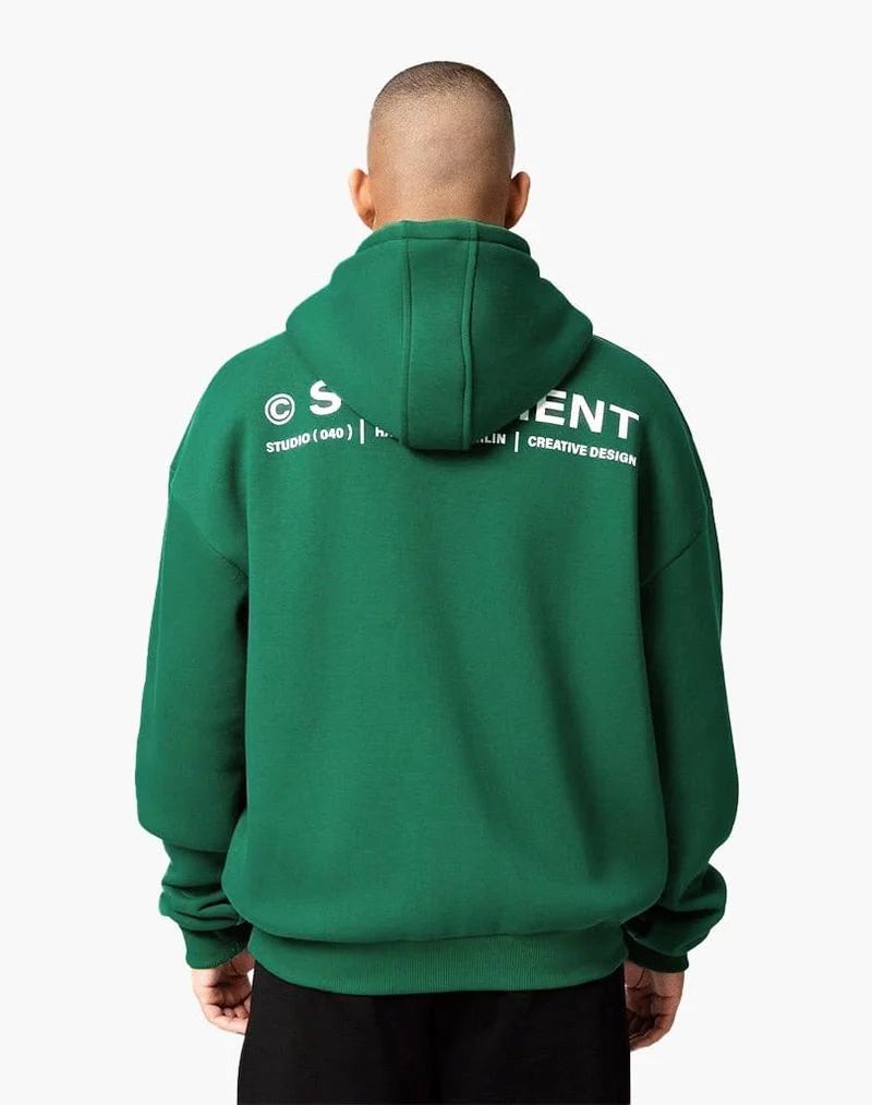 INITIAL ZIP-HOODIE (WOOD GREEN)
