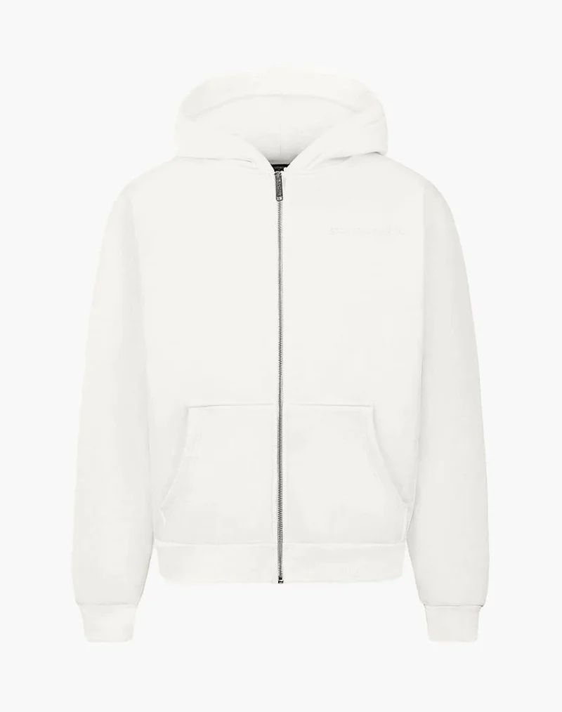 INITIAL ZIP-HOODIE (CREAM WHITE)