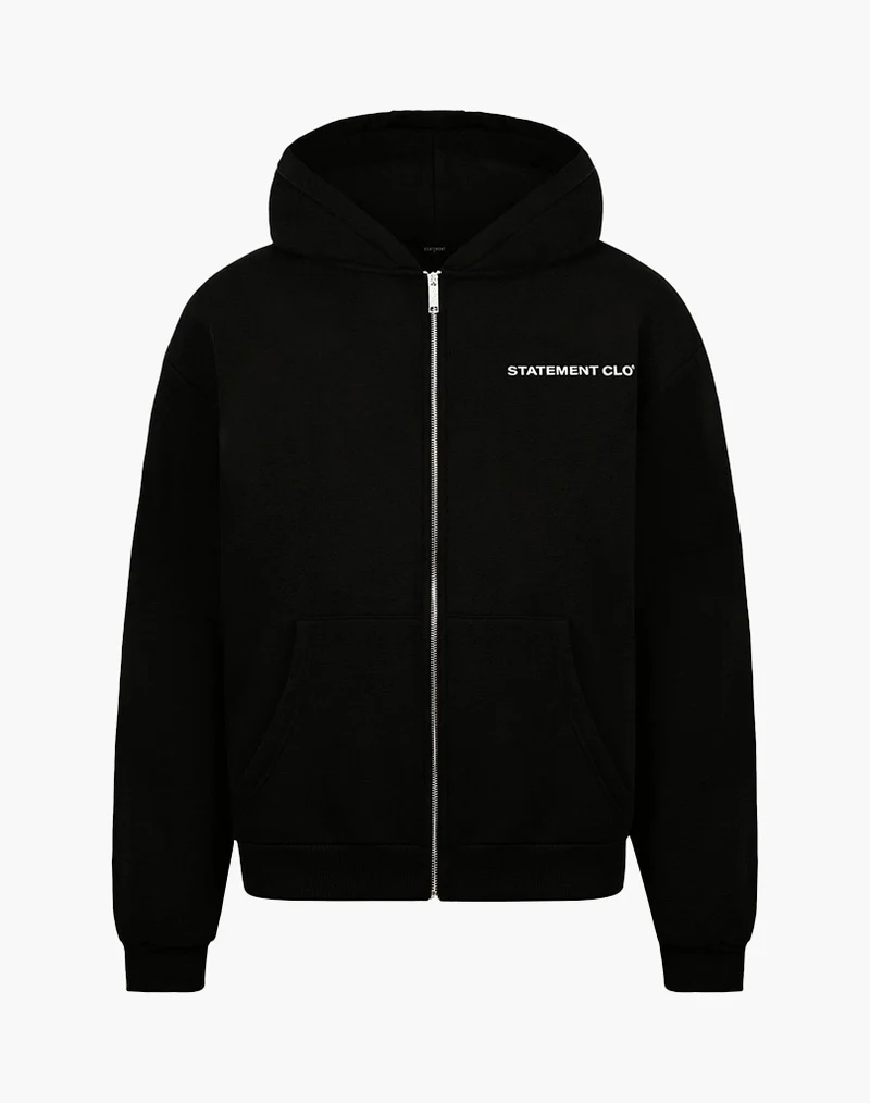 INITIAL ZIP-HOODIE (BLACK)