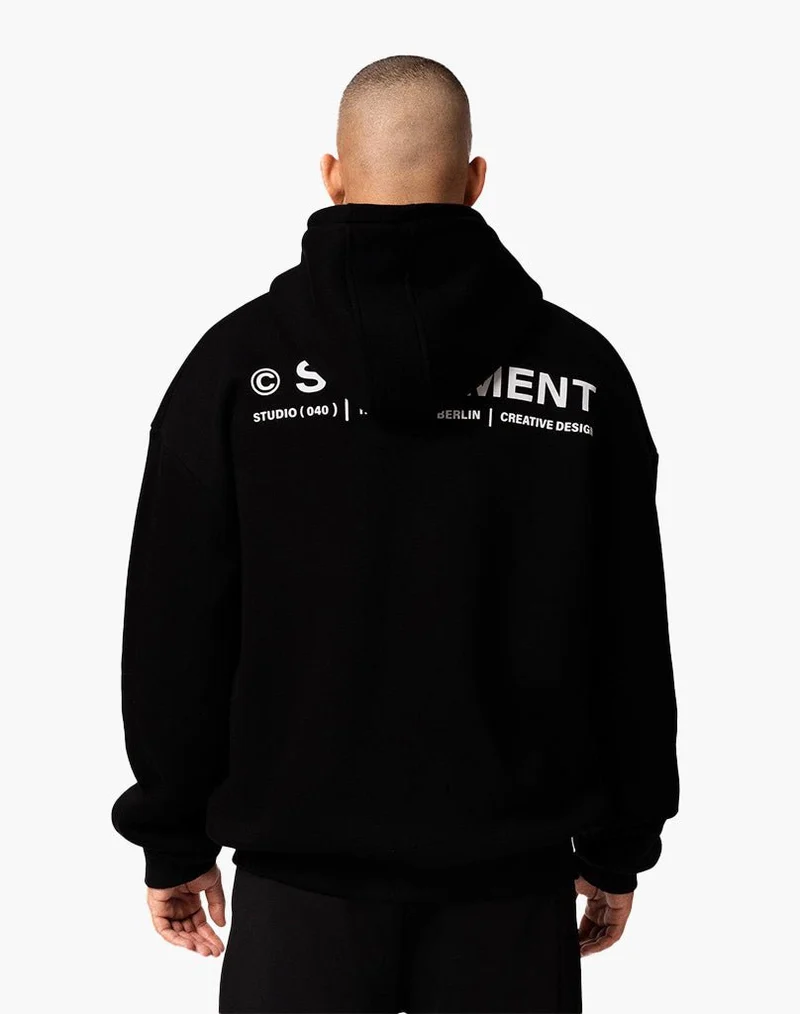 INITIAL ZIP-HOODIE (BLACK)