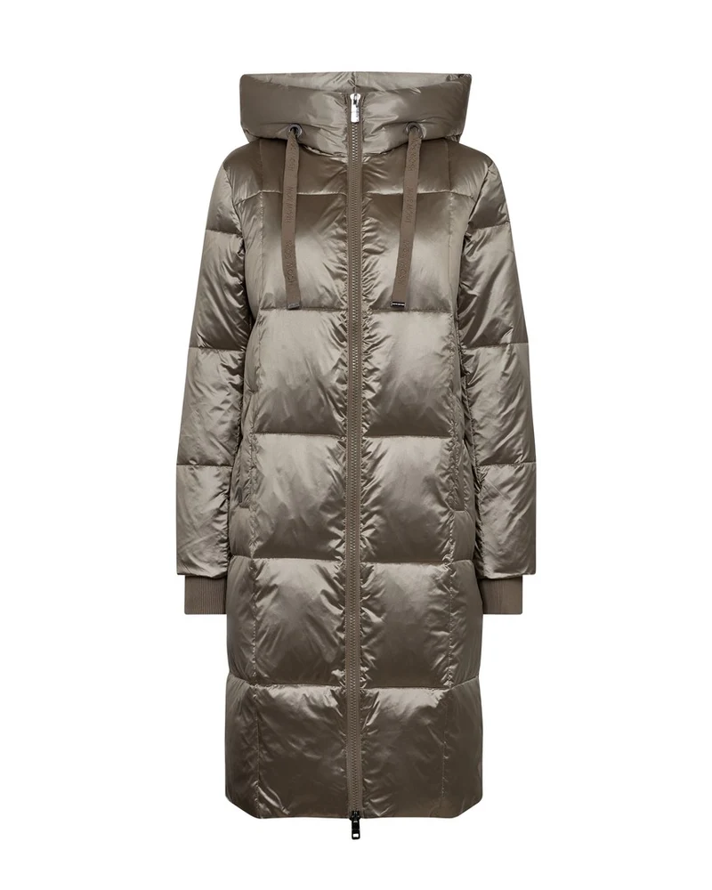 Manteau long en duvet fini métallique Nova