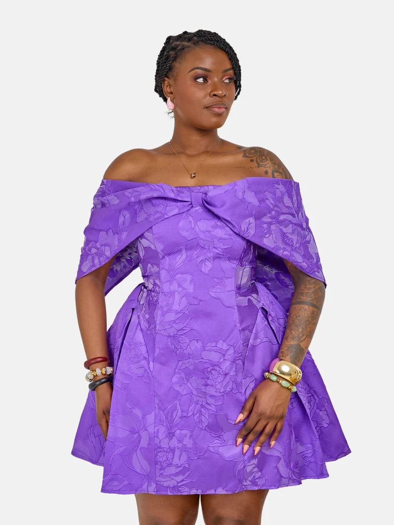 Poppy Mini Skater Dress - Purple