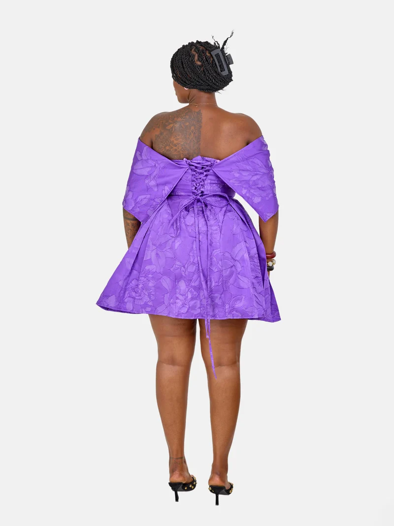 Poppy Mini Skater Dress - Purple