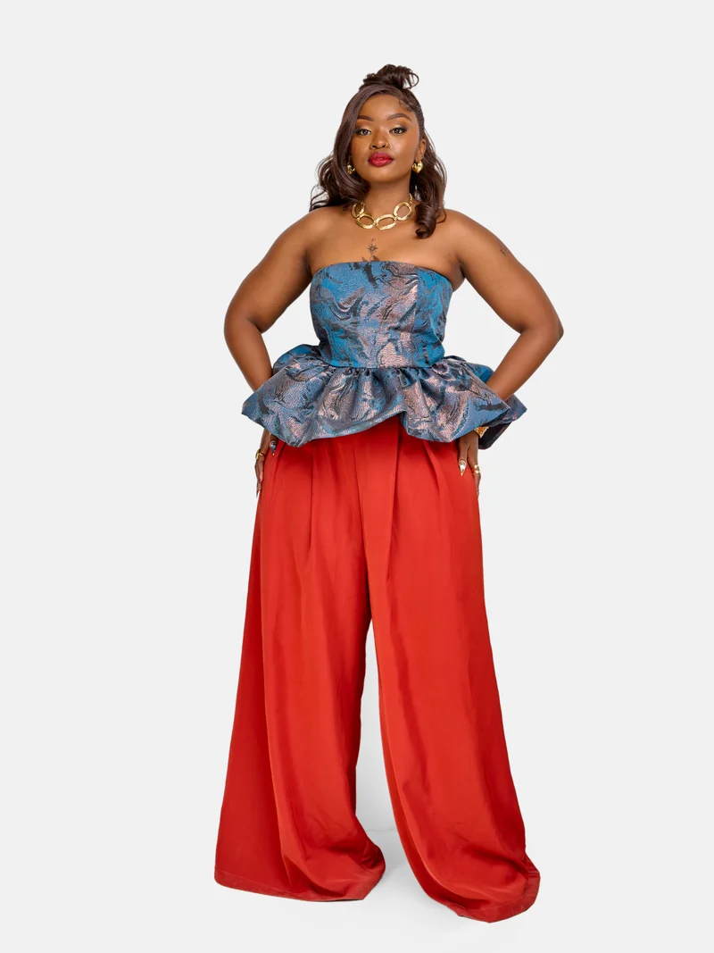 Lola Peplum Sleeveless Top - Teal