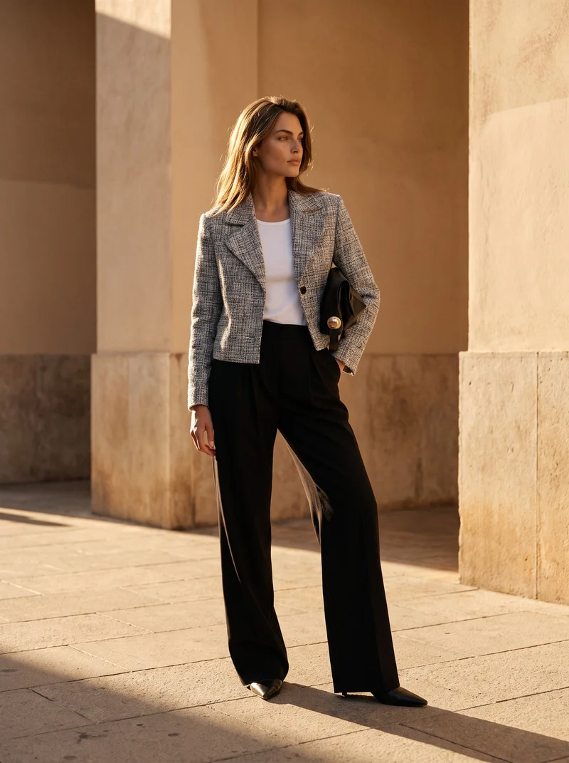 Pantalon ample à plis structurés Lucie