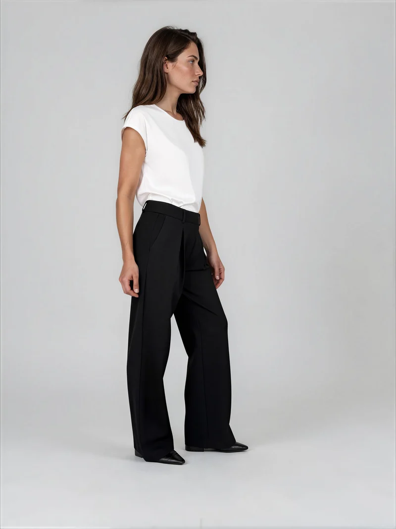 Pantalon ample à plis structurés Lucie
