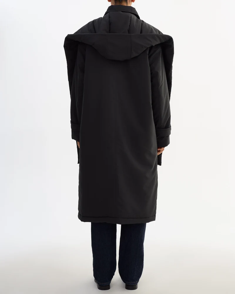 Manteau long matelassé avec écharpe amovible Gracie