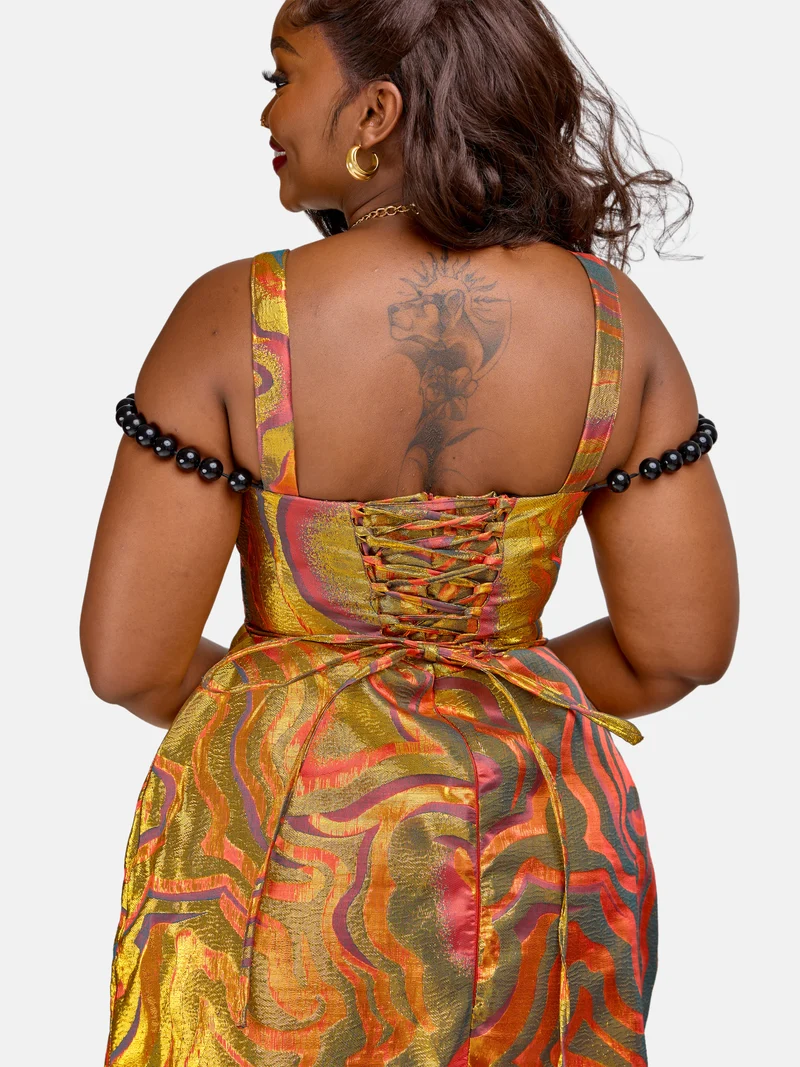 Kaleido Mini Bead Dress - Orange