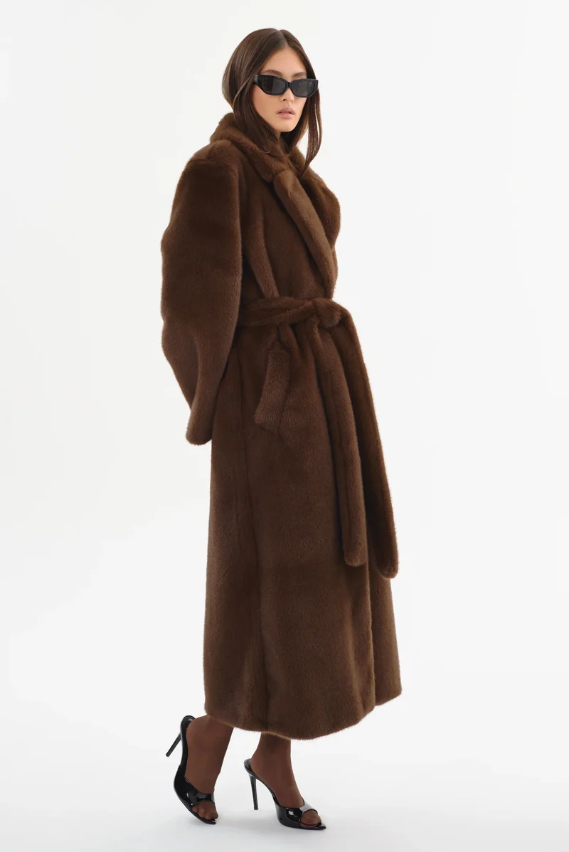 Manteau maxi ceinturé Darelle