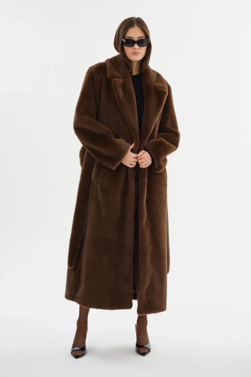 Manteau maxi ceinturé Darelle