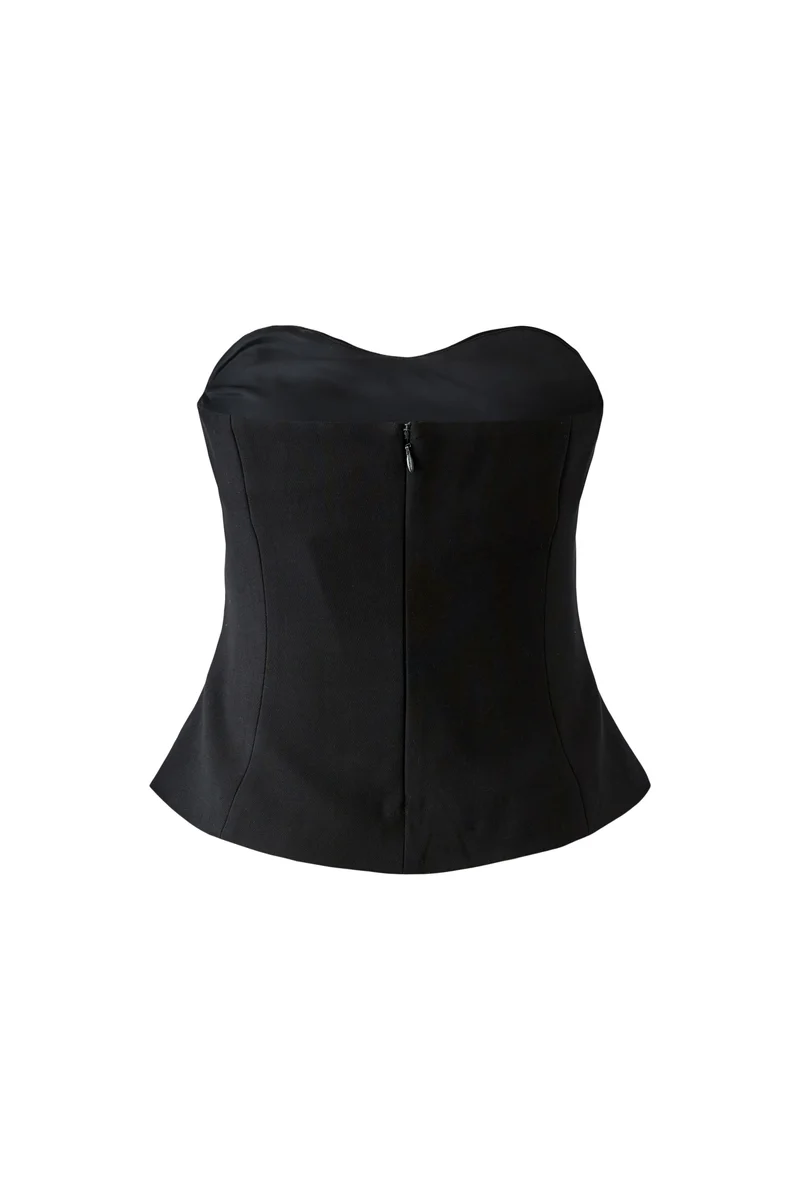 Haut bustier drapé à encolure cœur