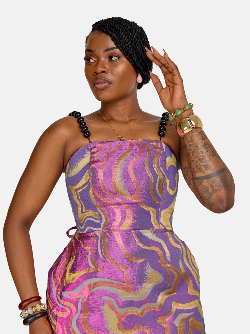 Kaleido Mini Bead Dress - Purple