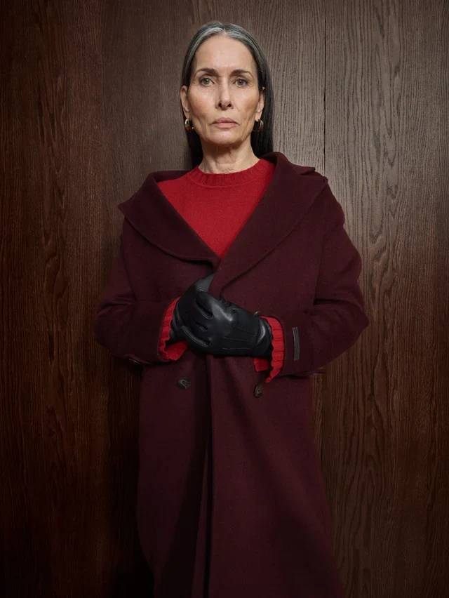 Manteau long croisé à col amovible Alva Loisa