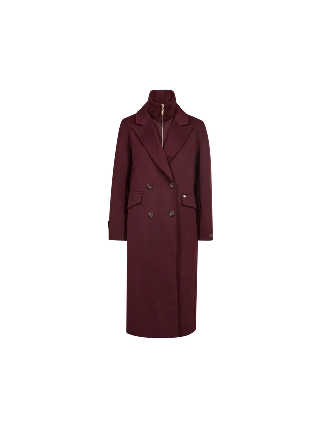 Manteau long croisé à col amovible Alva Loisa