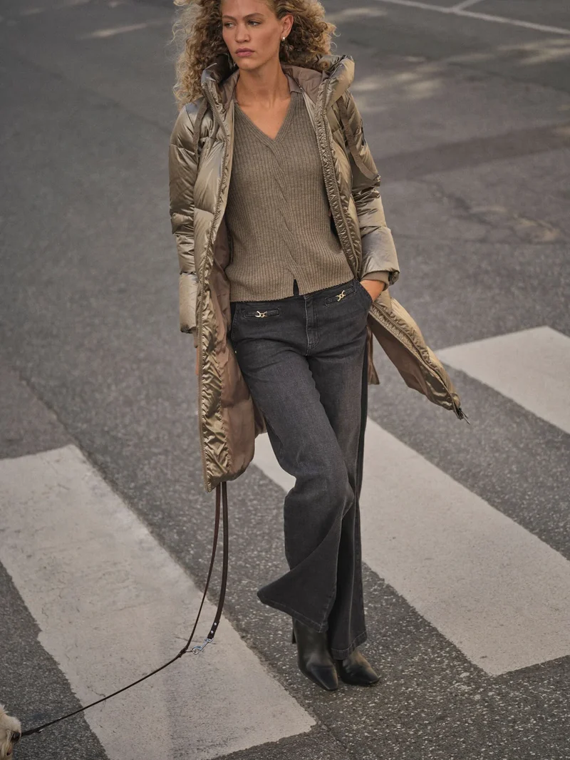 Manteau long matelassé à capuchon Nova