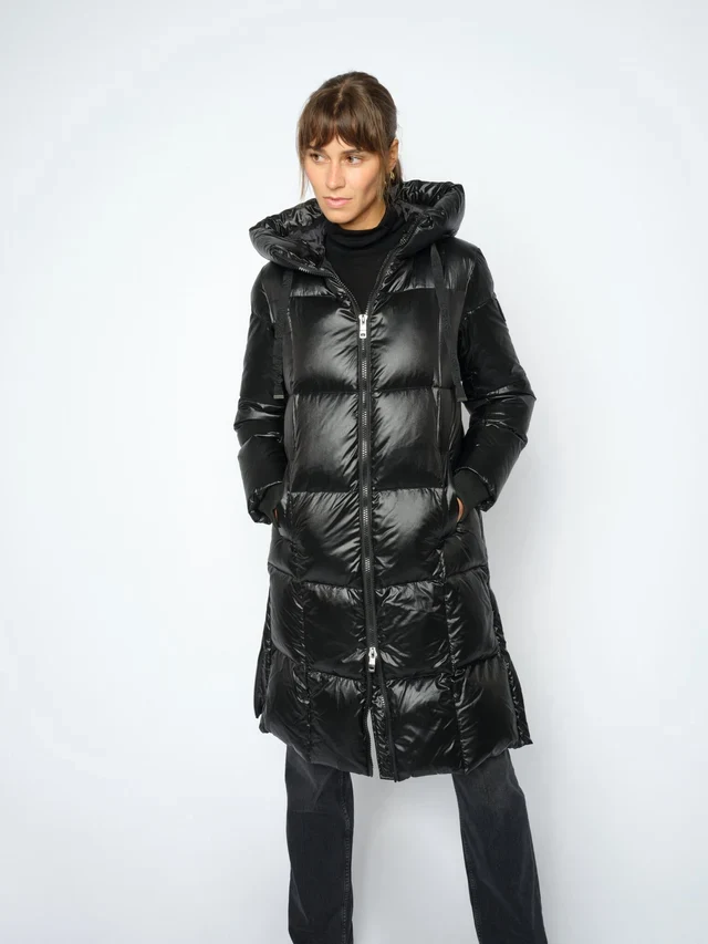Manteau long matelassé à capuchon Nova
