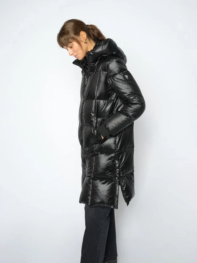 Manteau long matelassé à capuchon Nova