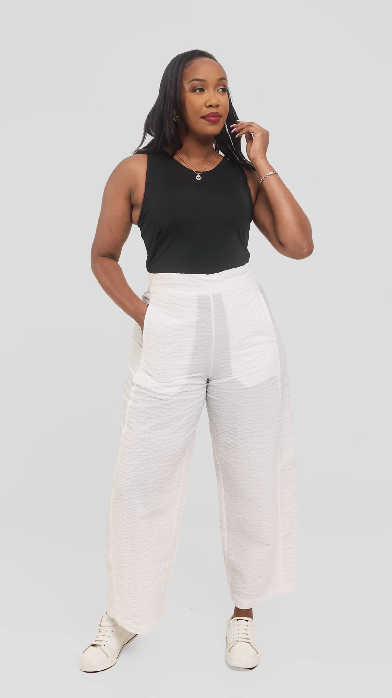 Safari by Vivo Zehra Barrel Pants - White