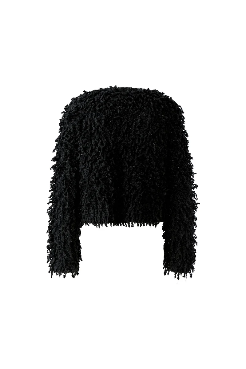 Veste courte à franges bouclées