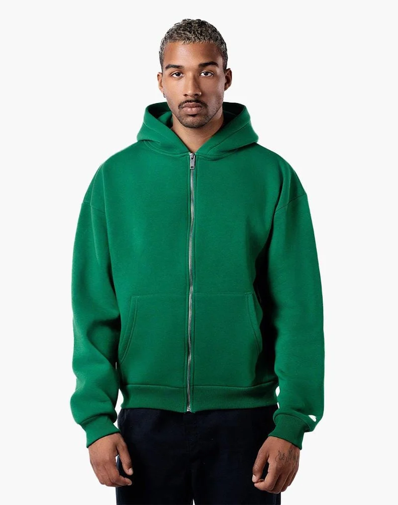 BASIC ZIP-HOODIE (WOOD GREEN)
