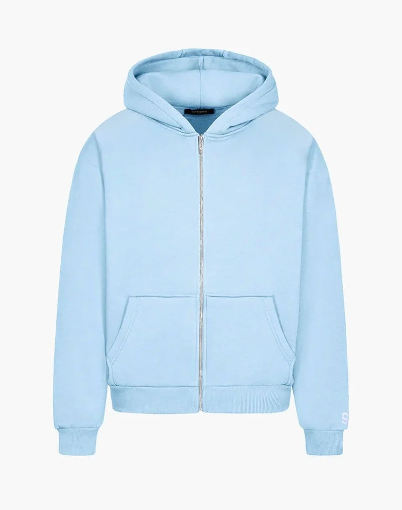 BASIC ZIP-HOODIE (ICE BLUE)