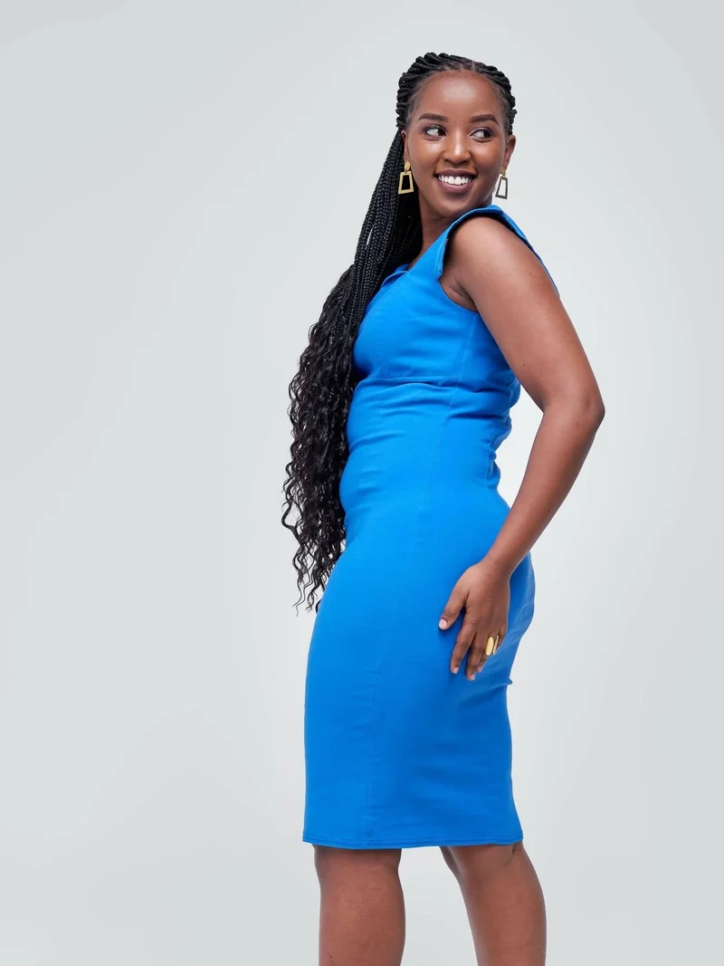 The Fashion Frenzy Asymmetrical Bodycon - Royal Blue