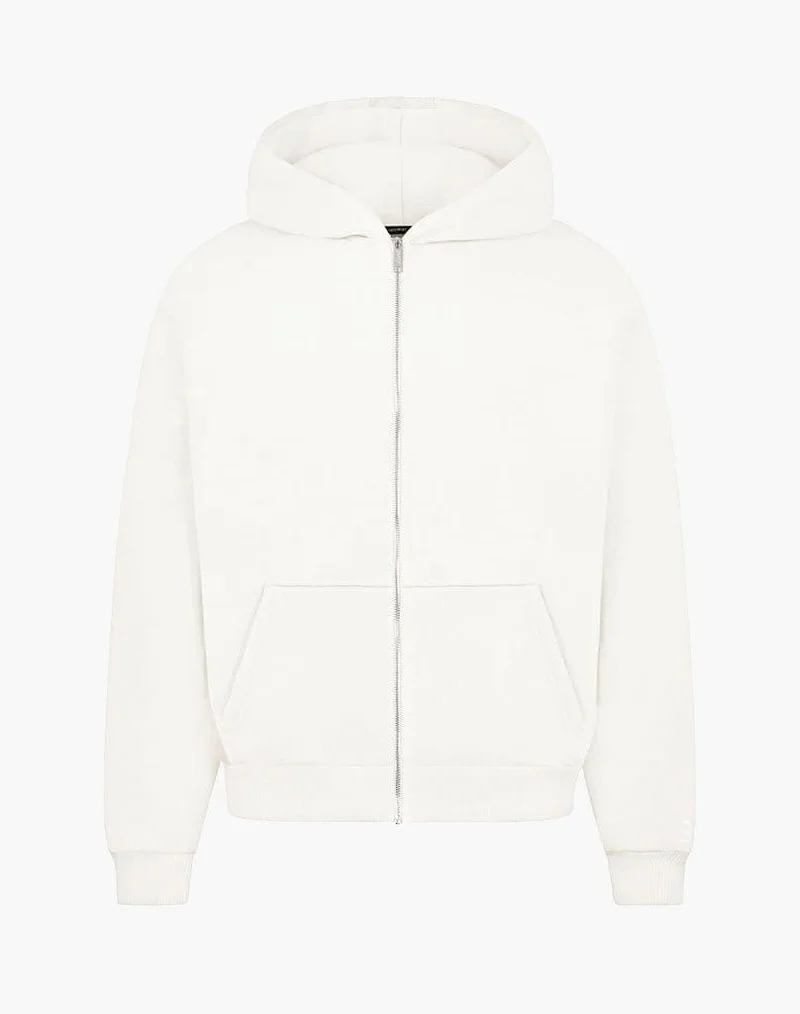 BASIC ZIP-HOODIE (CREAM WHITE)