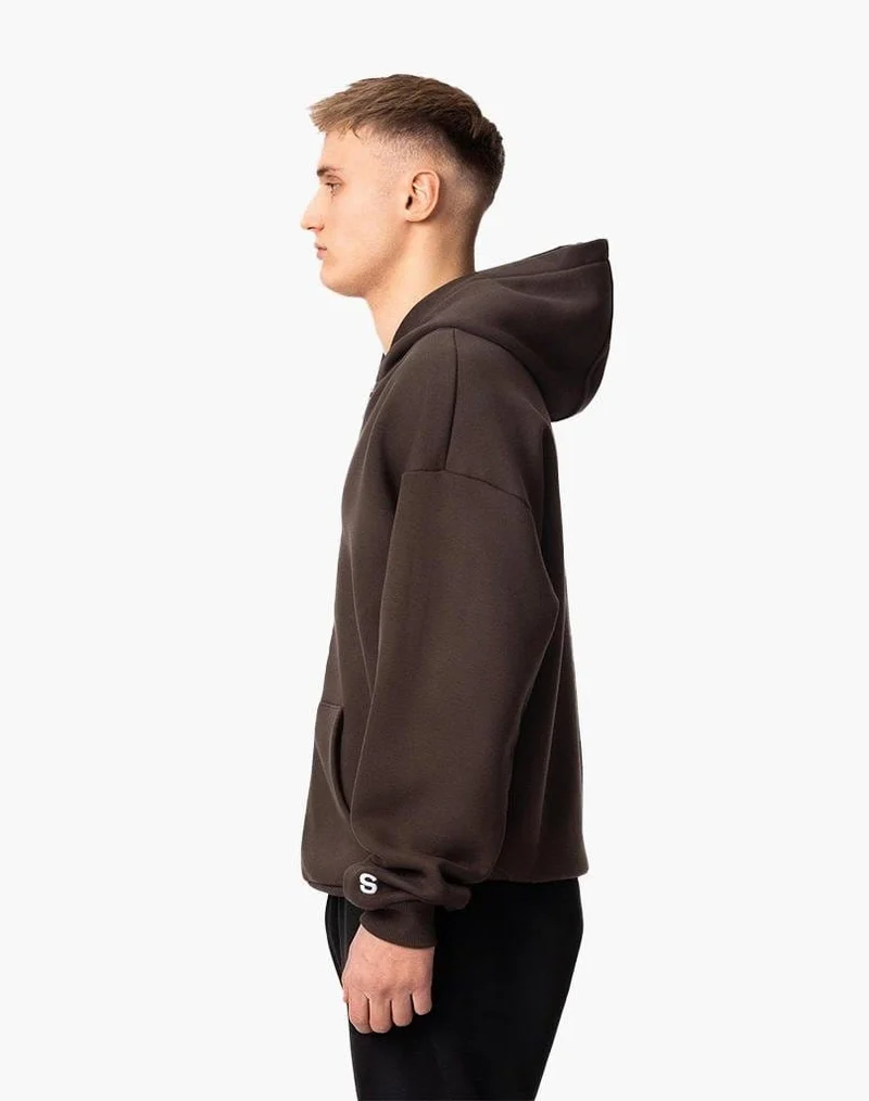 BASIC ZIP-HOODIE (BROWN)