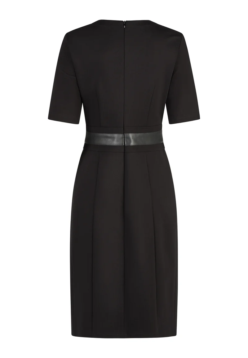 Robe midi ajustée à détails contrastants
