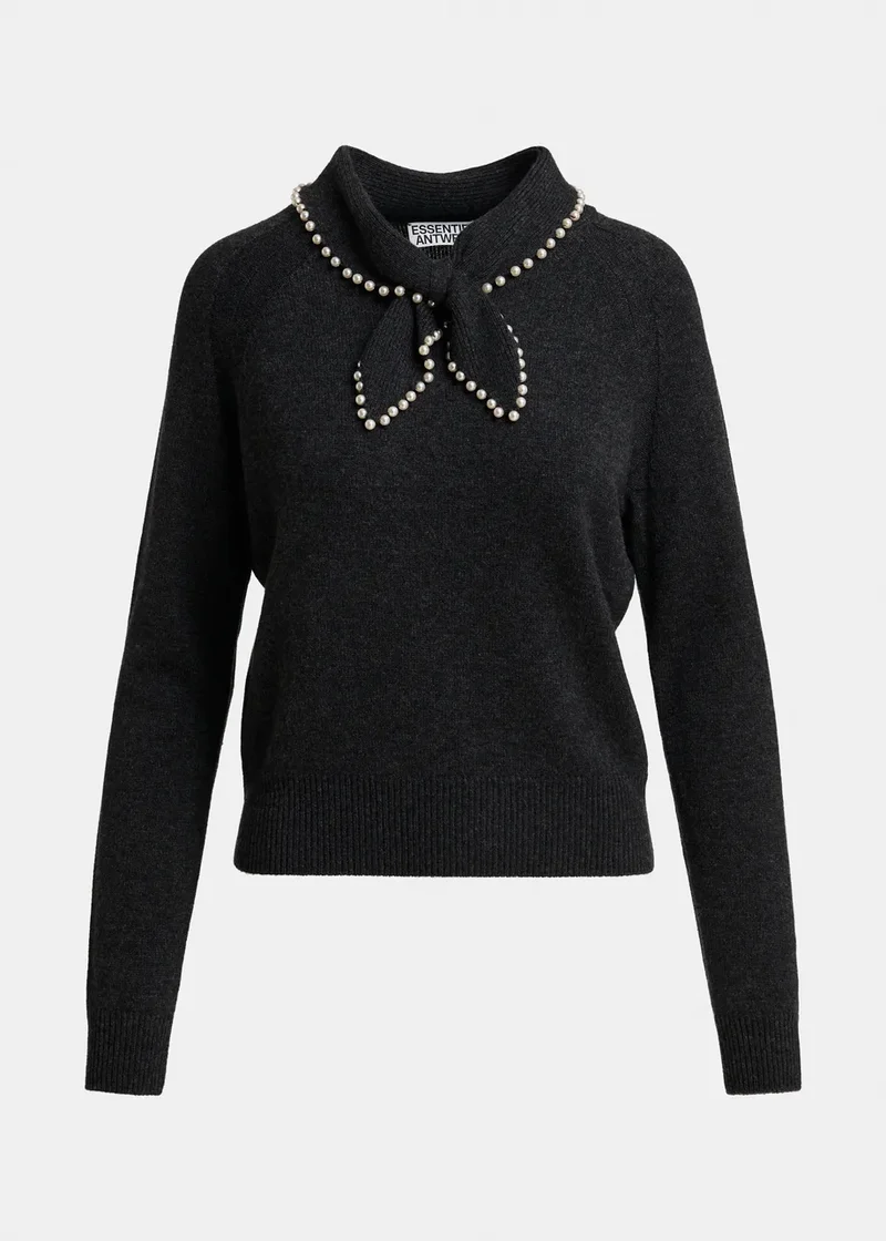 Pull en cachemire à col perlé Kasa