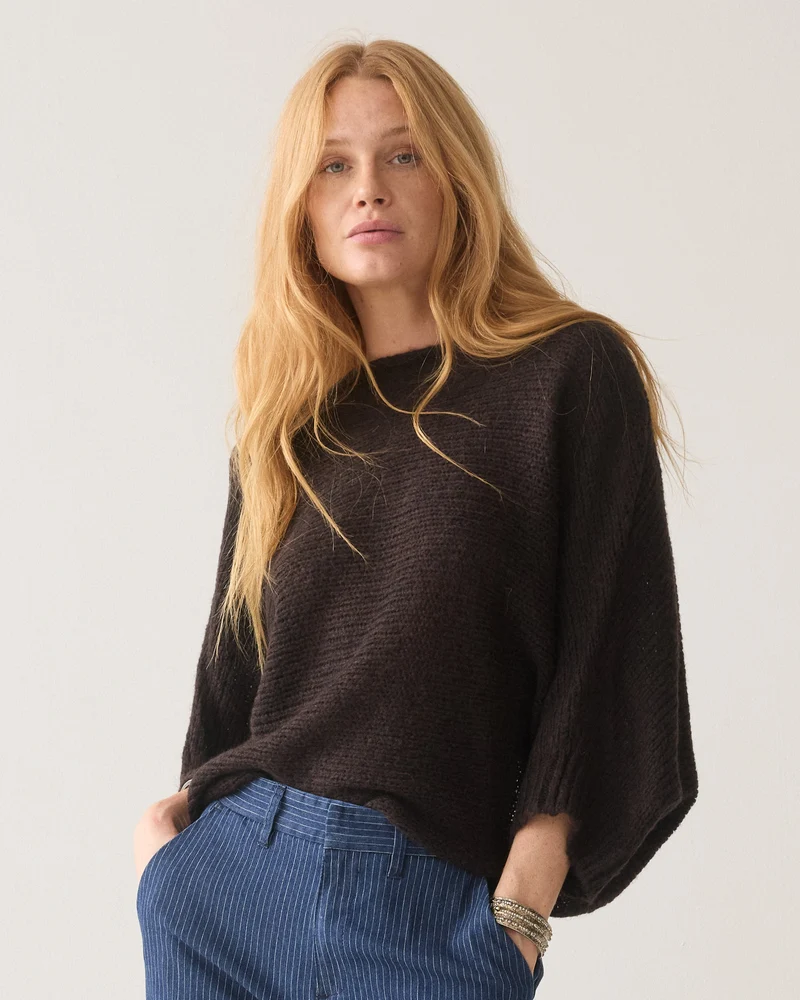 Pull surdimensionné à dos croisé