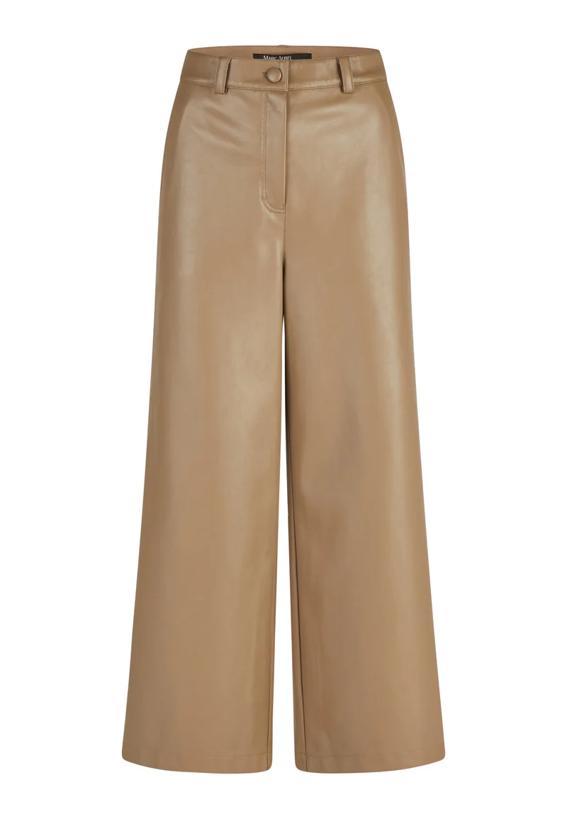 Pantalon taille haute en faux cuir