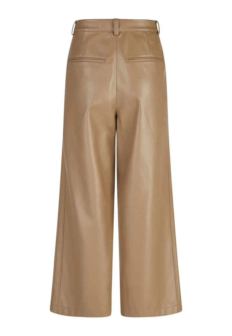 Pantalon taille haute en faux cuir