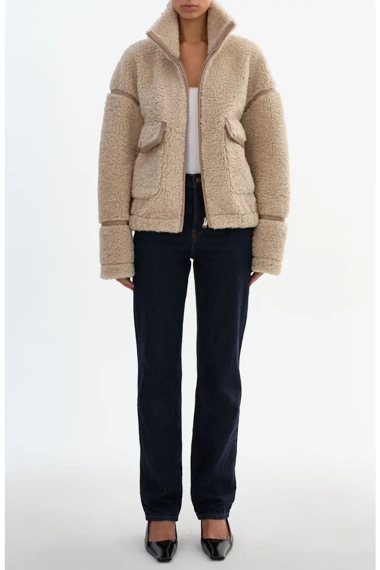 Manteau teddy à col montant Brenna