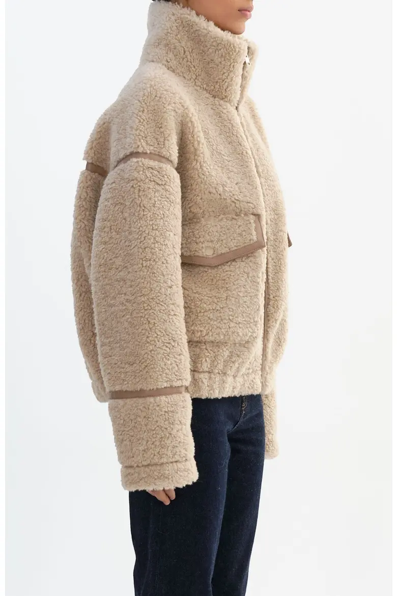 Manteau teddy à col montant Brenna