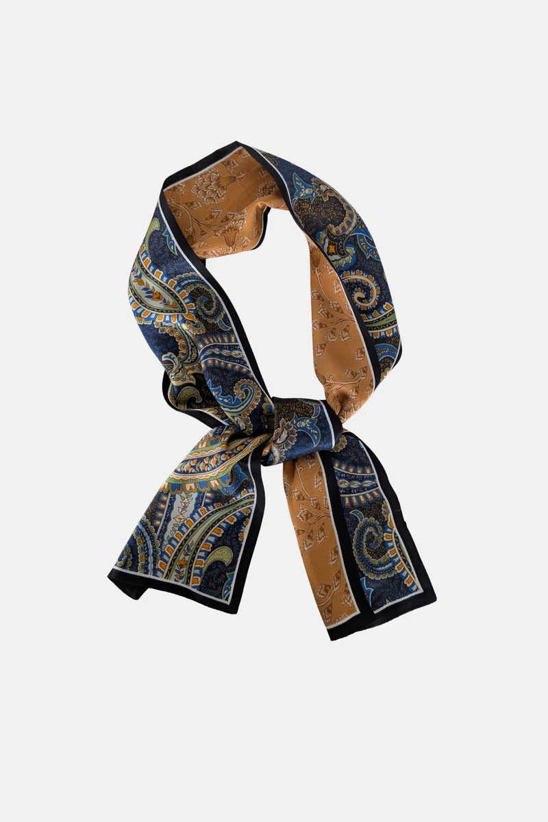 Foulard en soie réversible à motif Paisley