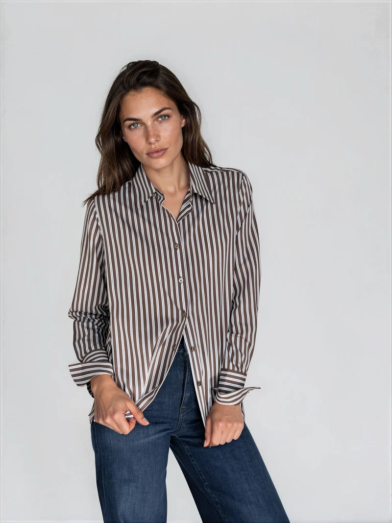 Chemise rayée ample à ourlet arrondi Jenny
